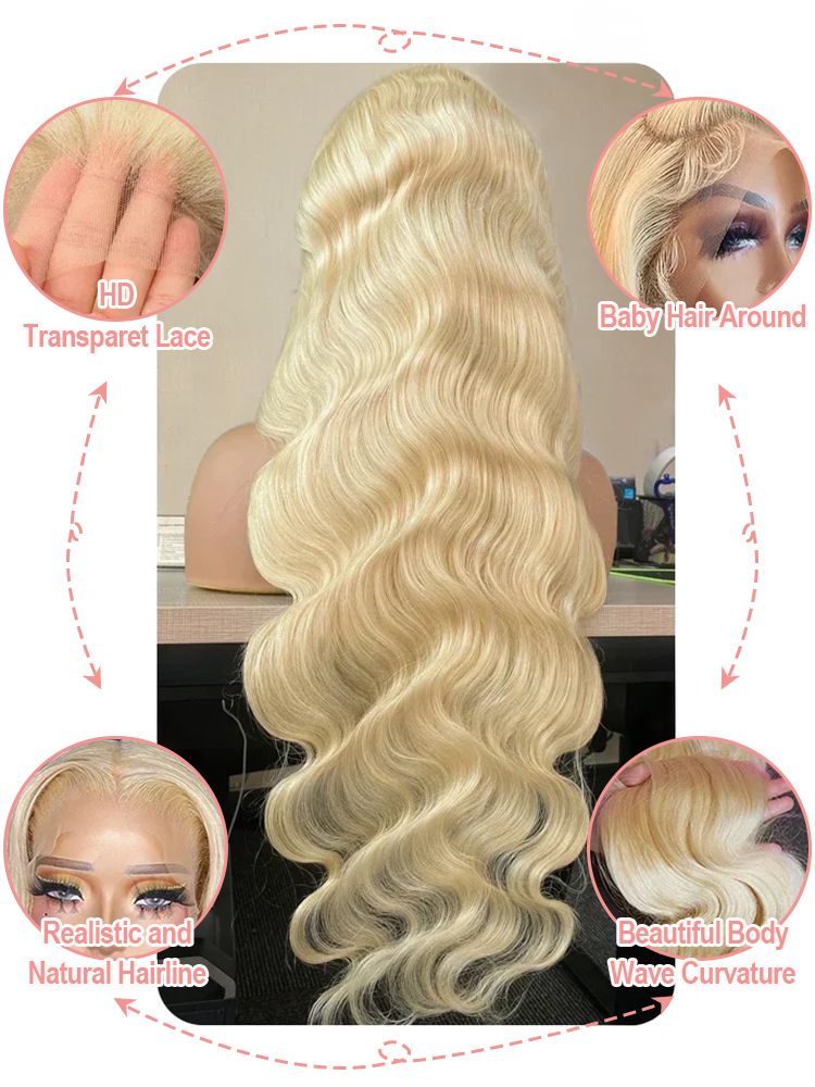36 40 Inch 613 Honey Blonde Bo - 613 Blonde Body Wave Lace Front Wig review and price