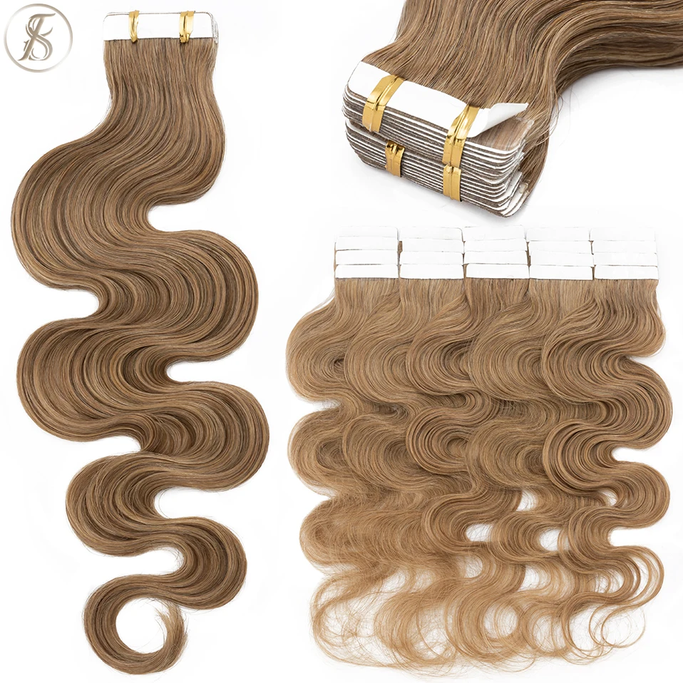 TESS 20pcs Wavy Tape In Human  - Invisible Tape In Extensions Real Hair review and price