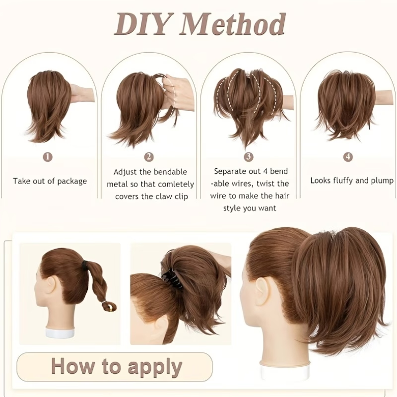 Synthetic Claw Clip Ponytail E - Claw Clip Messy Bun Hair Piece review and price