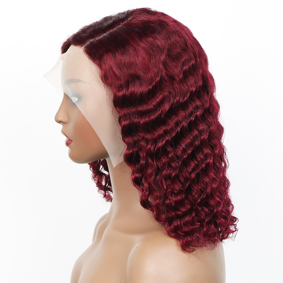 99j Burgundy Deep Bob Wig Huma - Pre Parted 13X4 Lace Front Bob Wig review and price