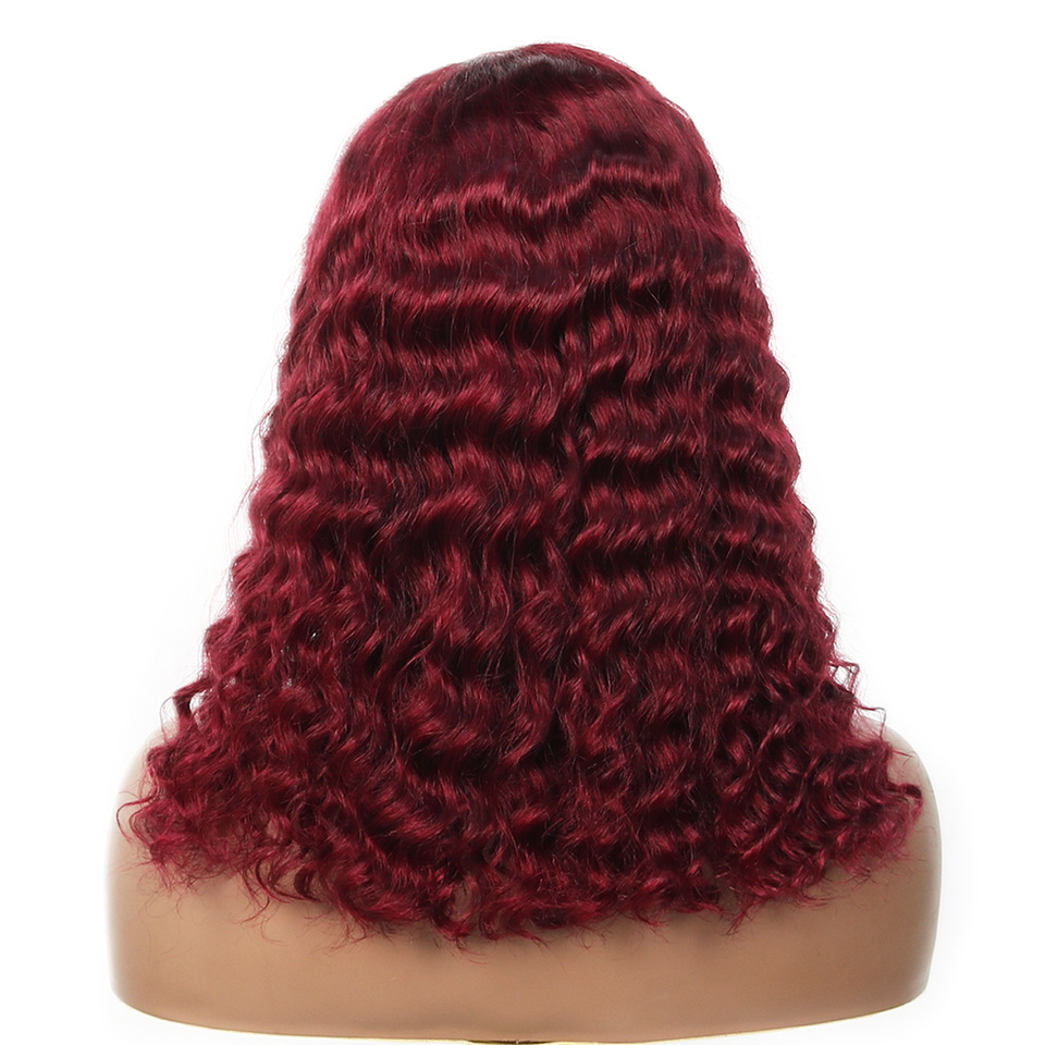 99j Burgundy Deep Bob Wig Huma - Pre Parted 13X4 Lace Front Bob Wig review and price