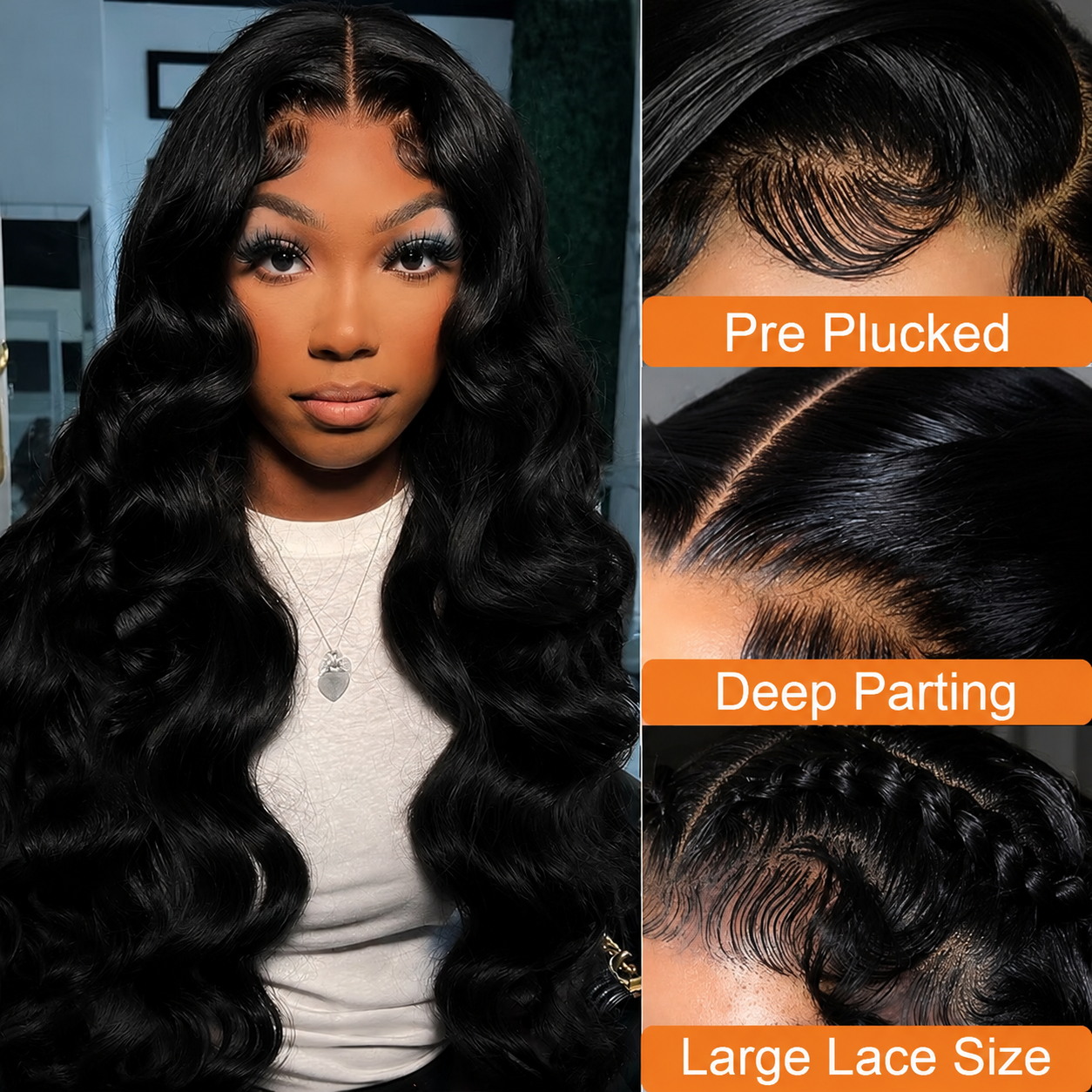 34 inch 13x4 HD Transparent La - Hd Lace Frontal Wig Human Hair Pre Plucked review and price