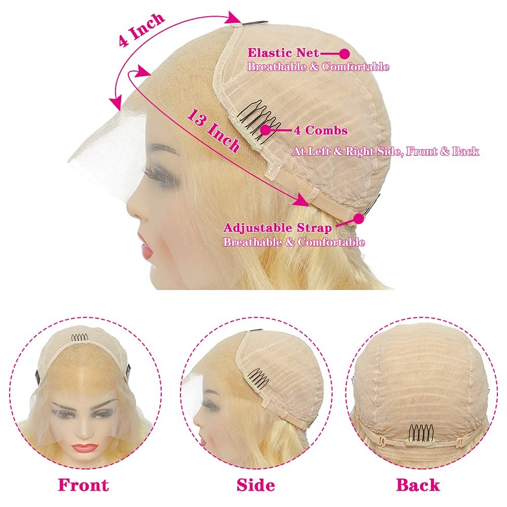 13x4 Lace Front Wig Human Hair - 613 Blonde Body Wave Lace Front Wig review and price