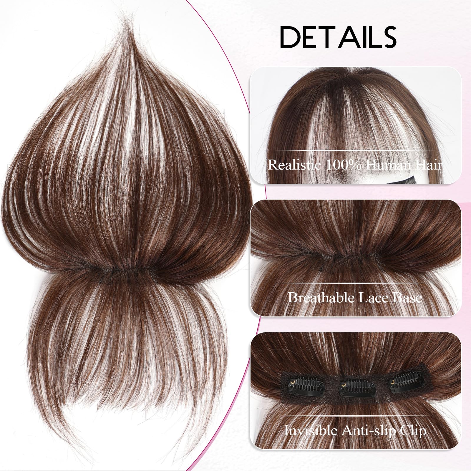 100% Human Hair Bangs Clips in - Seamless Clip In Hair Extensions Human Hair review and price