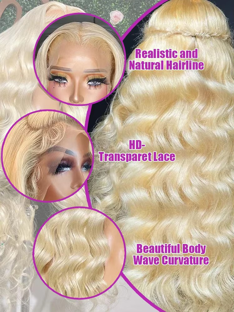 220% Density 613 Honey Blonde  - 613 Blonde Body Wave Lace Front Wig review and price