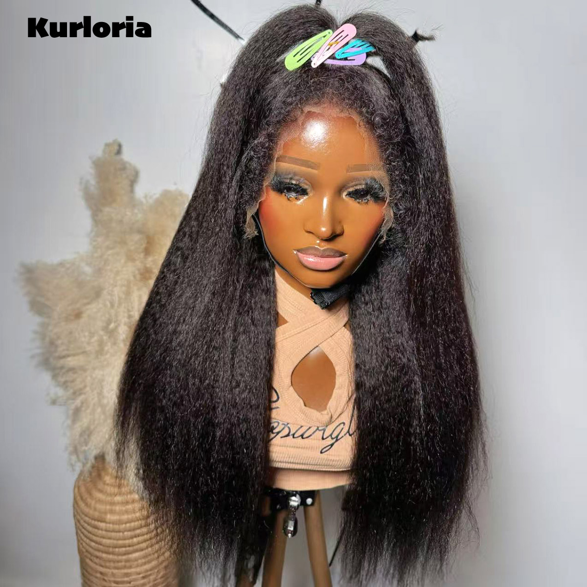 Natural Black 400 Density Kink - Glueless Wear And Go Human Hair Wig review and price