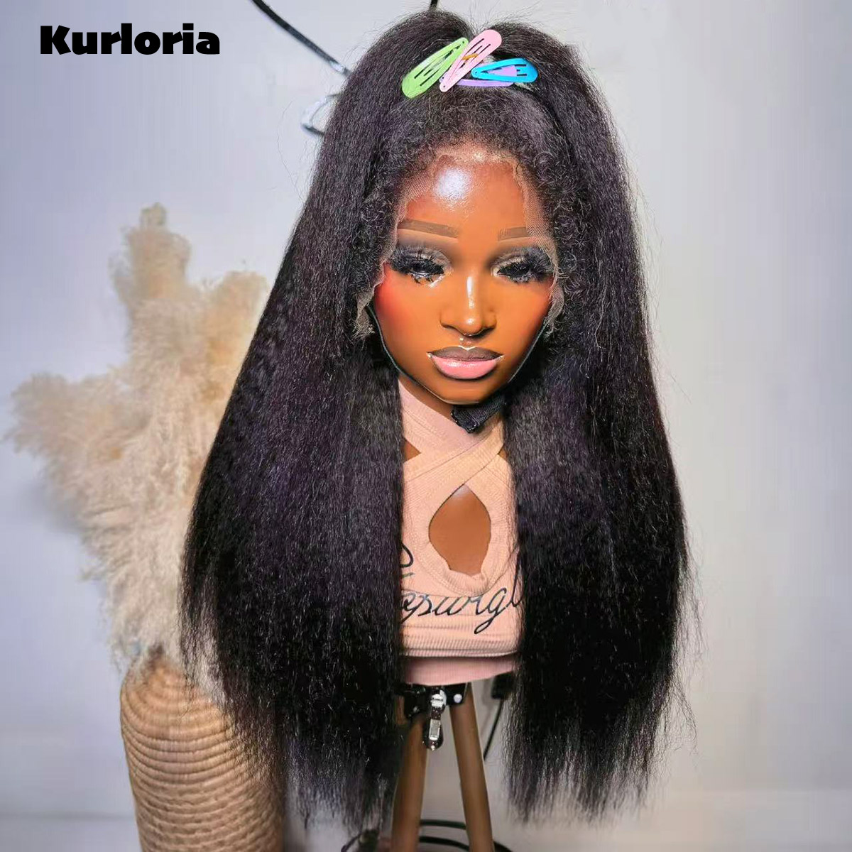 Natural Black 400 Density Kink - Glueless Wear And Go Human Hair Wig review and price